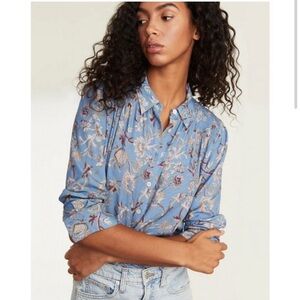 Veronica Beard Dazed Floral Shirt in Cornflower Blue - Size 4